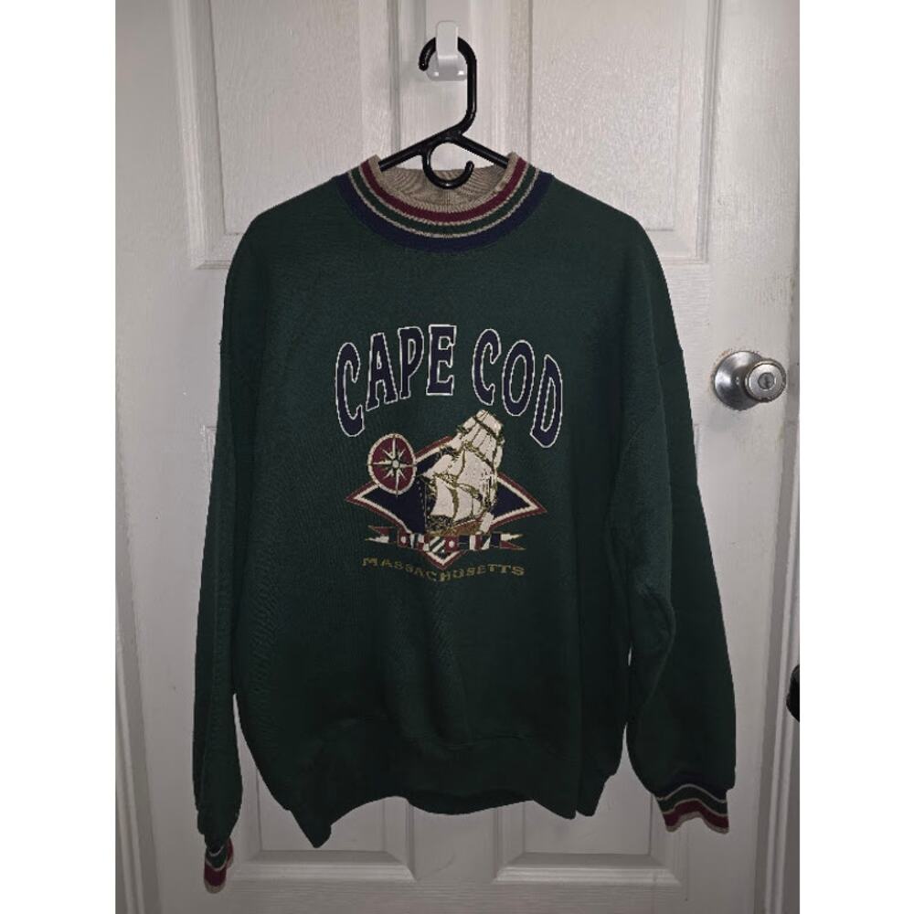 Vintage 90s Cape Cod Massachusetts Crewneck Sweatshirt Pullover XL Made in USA
